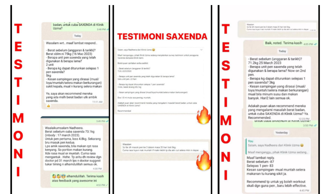 Testimoni pengguna Saxenda
